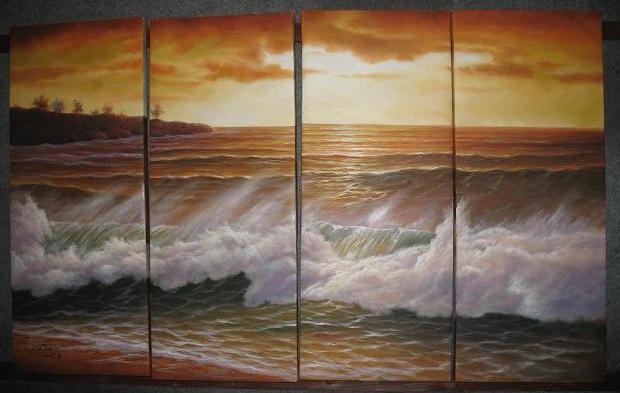 Dafen Oil Painting on canvas ocean wave -set497 Dafen Oil Painting on canvas ocean wave -set497